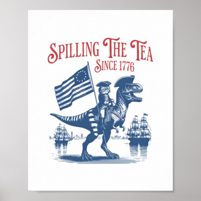 Affiche Répandre le thé depuis 1773 Citation mignonne (Devant)