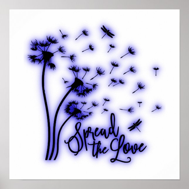 Affiche Répandre Les Dandelions Amoureux et les libellules (Devant)