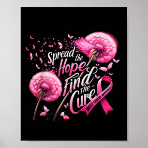 Affiche Répandre L'Espoir Trouver Le Cure Cancer Du Sein