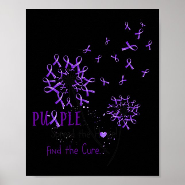 Affiche Répandre L'Espoir Trouver Le Cure -Fibromyalgia Dé (Devant)