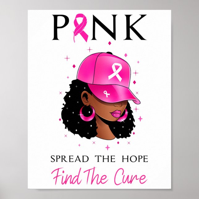 Affiche Répandre Rose L'Espoir Trouver Le Cancer Cure Du S (Devant)