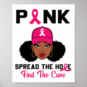 Affiche Répandre Rose L'Espoir Trouver Le Cancer Cure Du S