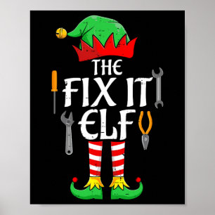 Affiche Réparez ça Elf Noël Famille Matching Hommes Femmes