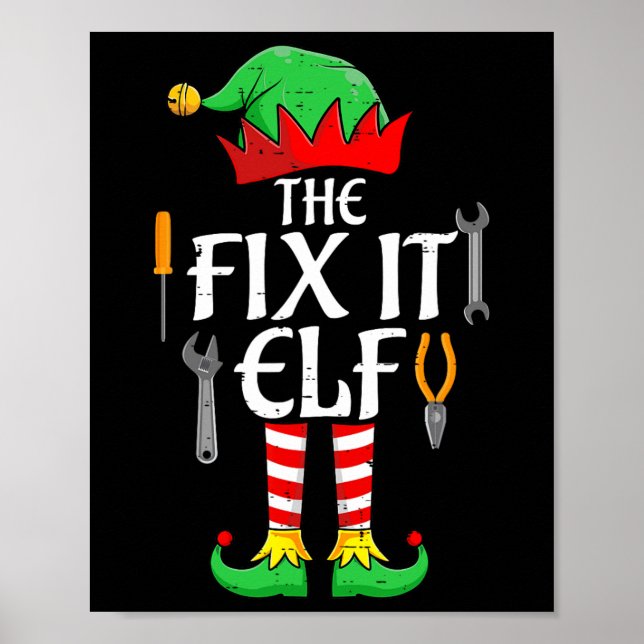 Affiche Réparez ça Elf Noël Famille Matching Hommes Femmes (Devant)
