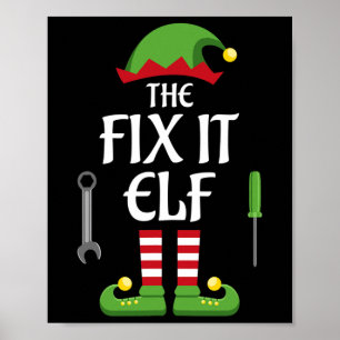 Affiche Réparez-le Groupe de jumelage de famille Elf Noël