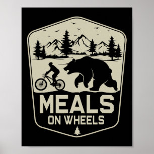 Affiche Repas à roues cyclisme Bear Vélo de montagne Natur