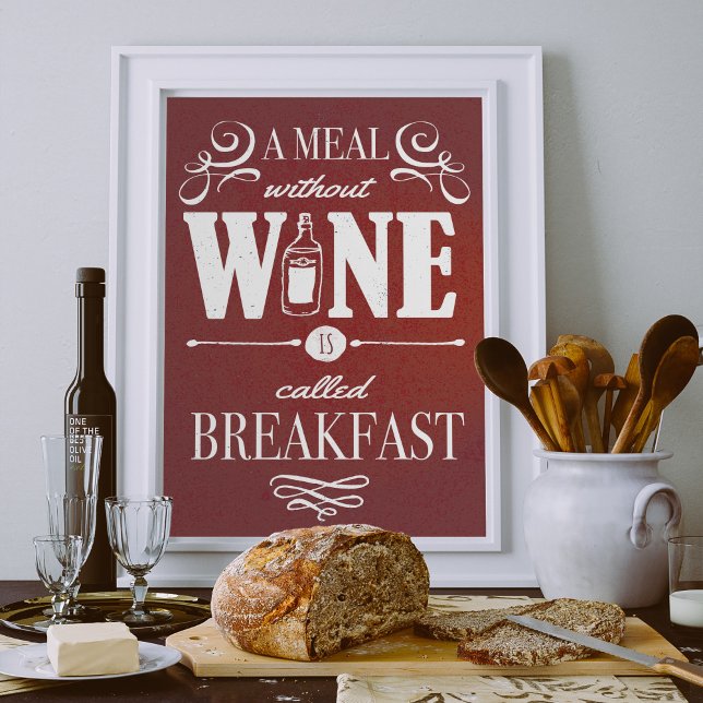 Affiche Repas Sans Vin Cool Typographie Citation De Vin (The perfect gift for wine lovers!)
