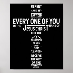 Affiche Repentez-vous et soyez baptisés au nom de Jésus-Ch