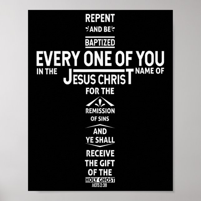 Affiche Repentez-vous et soyez baptisés au nom de Jésus-Ch (Devant)