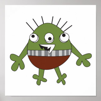 Affiche repérez le monstre vert