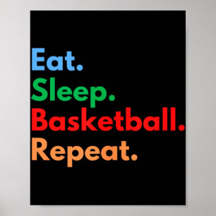 Affiche Répéter Le Basket-Ball Du Sommeil Pour Les Joueurs