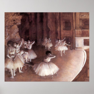 Affiche Répétition de ballet sur la scène par Edgar Degas