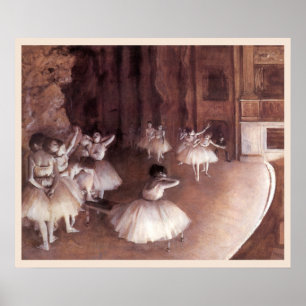 Affiche Répétition de ballet sur la scène par Edgar Degas