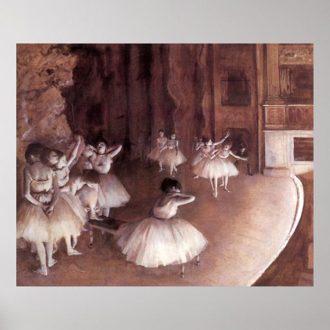 Affiche Répétition de ballet sur scène par Edgar Degas (Devant)
