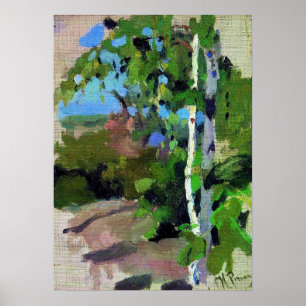 Affiche Repin - Birch Treks Le Jour Ensoleillé