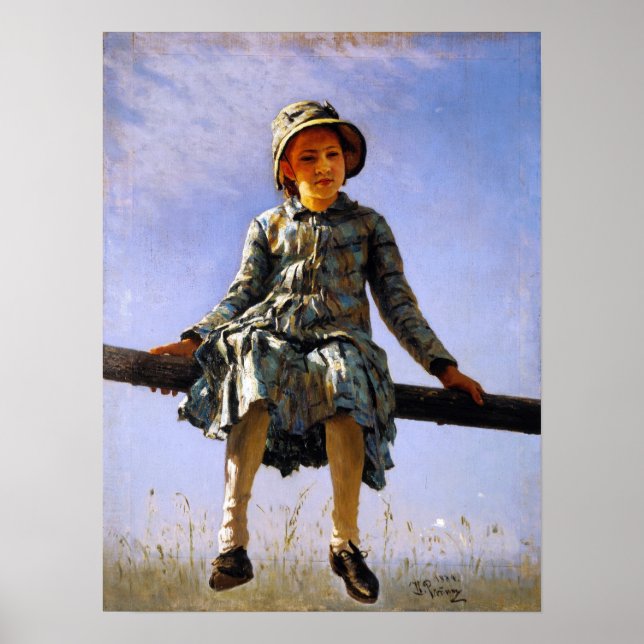 Affiche Repin - Dragonfly (Portrait De La Fille De L'Artis (Devant)