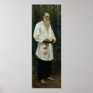 Affiche Repin - Léon Tolstoï pieds nus