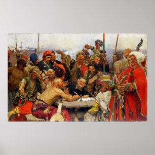Affiche Repin - Les Zaporogues répondent au sultan Mahmoud
