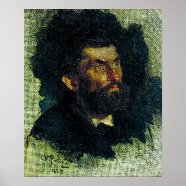 Affiche Repin - Tête d'homme 1885 (Devant)