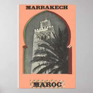 Affiche Réplique d'image vintage, Marrakech, Maroc
