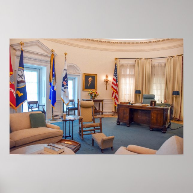 Affiche Réplique du bureau ovale de Lyndon Baines Johnson (Devant)