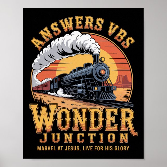Affiche Réponses Vbs 2025 Wonder Junction Train Chrétien G (Devant)