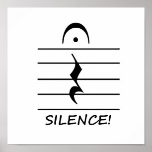 Affiche Repos de notation musicale avec le silence