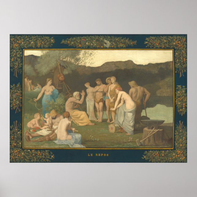 Affiche Repos - Pierre Puvis de Chavannes Beaux-Arts (Devant)