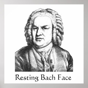 Affiche Repose Bach Face Compositeur de musique classique