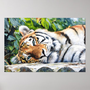 Affiche Repose du portrait de tigre