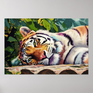 Affiche Repose du portrait de tigre