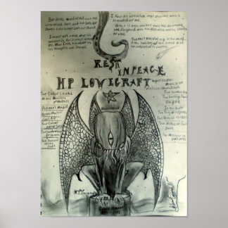 Affiche Repose en paix H.P. Lovecraft