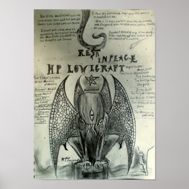 Affiche Repose en paix H.P. Lovecraft (Devant)