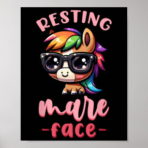Affiche Repose Mare Face I Ventilateur Equestre Pony Horse