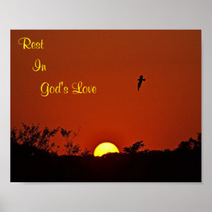 Affiche Reposez dans le coucher de soleil de l'amour de Di