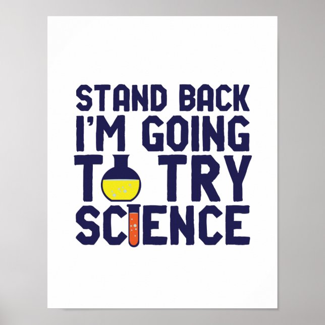 Affiche Reposez-vous Je vais essayer Science Funny Geek (Devant)
