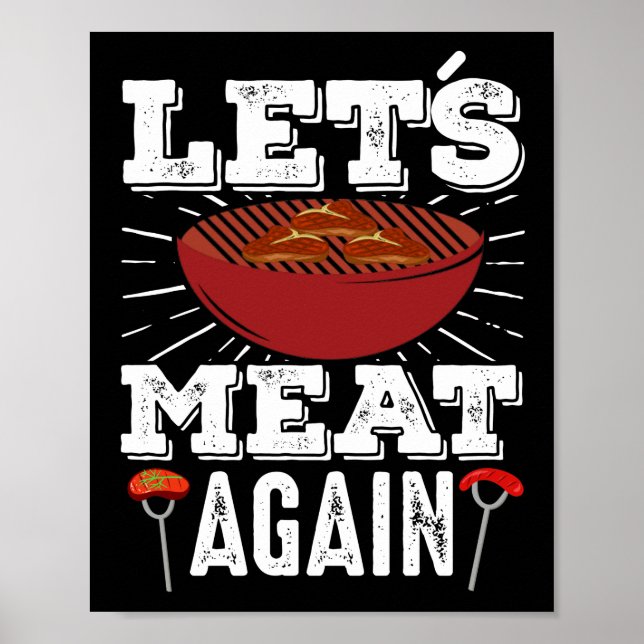 Affiche Reprenons la viande Fumer Grill Viande barbecue (Devant)