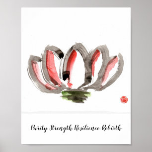 Affiche représentant un lotus stylisé