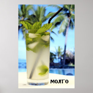 Affiche Reproduction d'art peinte au couteau sur le Mojito