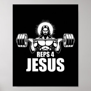 Affiche Reps 4 Jesus Gym Christian Exercice d'haltérophili