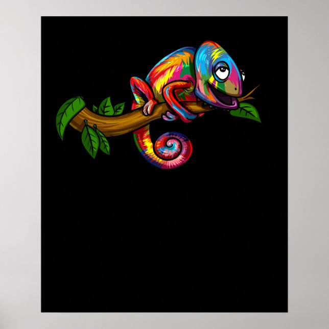 Affiche Reptile coloré à l'arc-en-ciel de Chameleon (Devant)