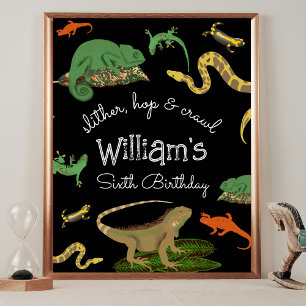 Affiche Reptile, Lézards Amphibiens Enfants Bienvenue Anni