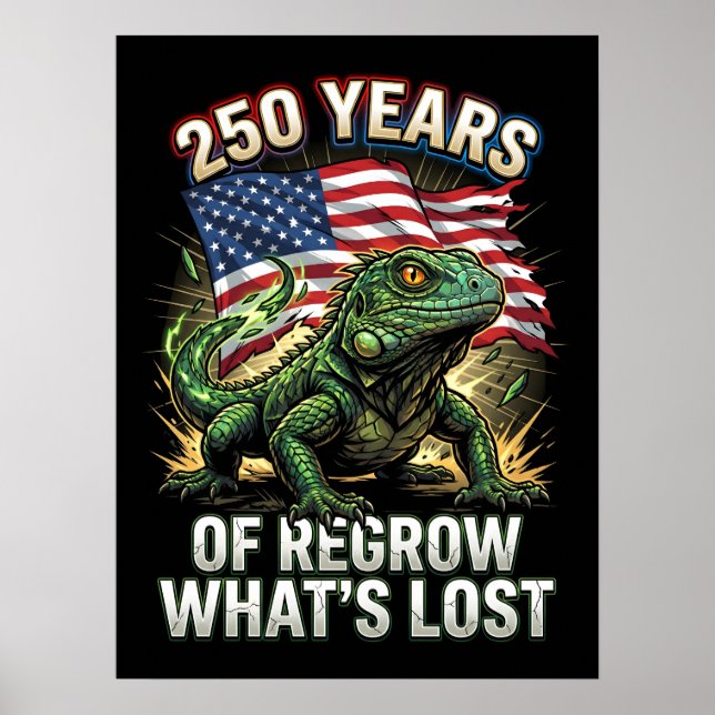 Affiche Reptile Résilient Amérique 250 Ans (Devant)