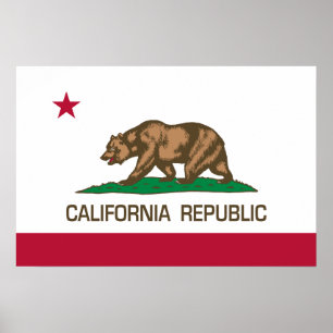 Affiche République de Californie (Drapeau d'État)