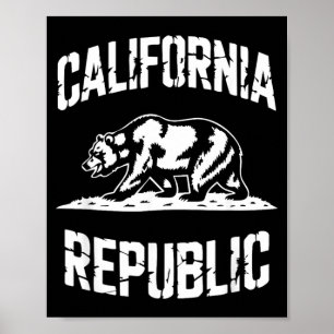 Affiche République de Californie État Grizzly Rétro Vintag