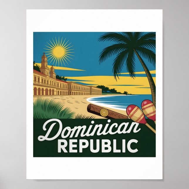 Affiche République dominicain Architecture coloniale vinta (Devant)