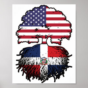Affiche République Dominicaine Amérique USA Arbre