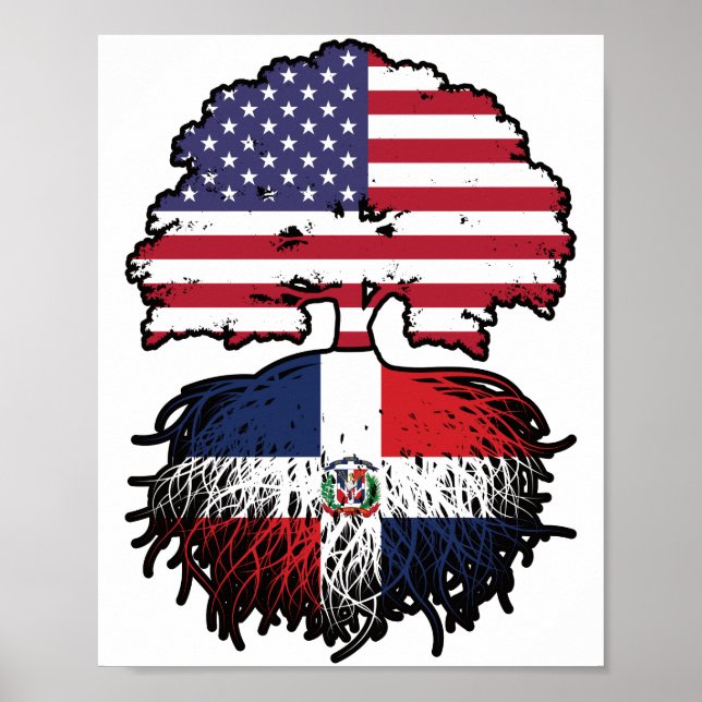 Affiche République Dominicaine Amérique USA Arbre (Devant)