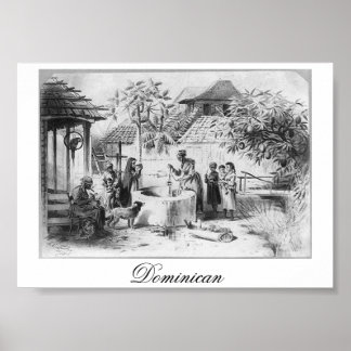 Affiche République Dominicaine Ancienne Peinture vers 1871