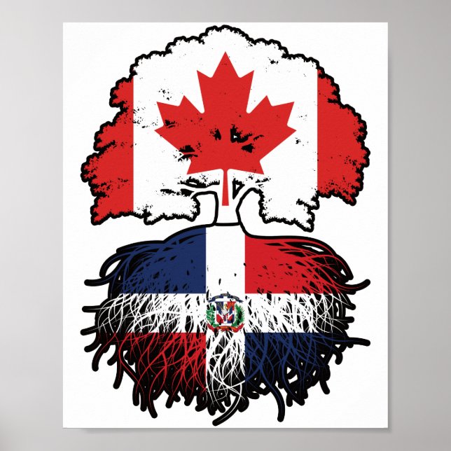 Affiche République Dominicaine Arbre du Canada canadien (Devant)